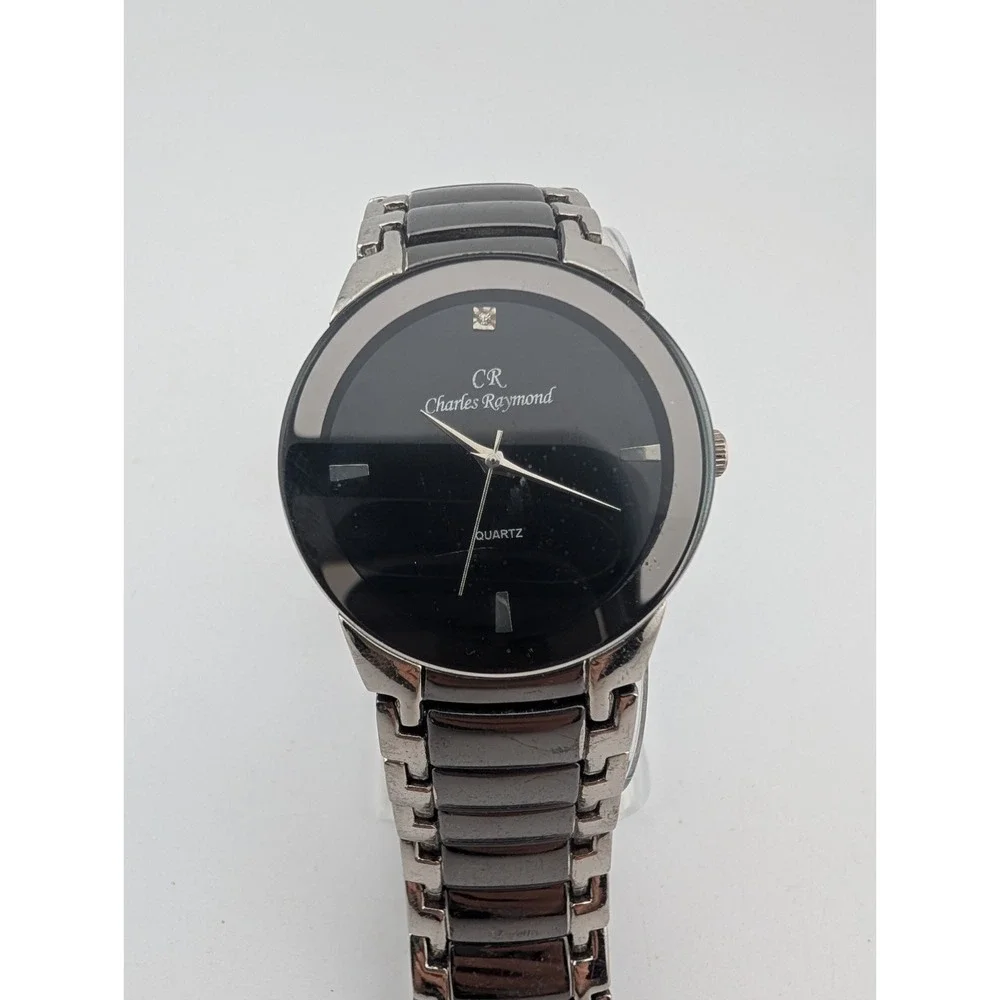 Charles Raymond Men's Watch 38mm Case Black/Silver 7.5